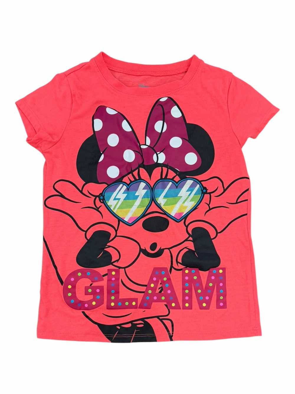 Disney Minnie Mouse Pink 'Glam' Graphic Tee Girls L